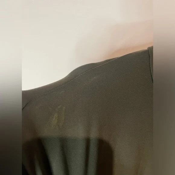 Joseph Ribkoff Olive Green Cowl Neck Tunic Dress Asymmetrical Handkerchief Neck - Picture 10 of 10